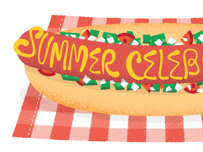 Summer Celebration bun celebration checker custom type hotdog mit mustard onion picnic relish summer tomato