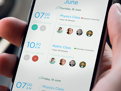 Schedule page educational mobile app date education ios mobile schedule time timeline ui ux