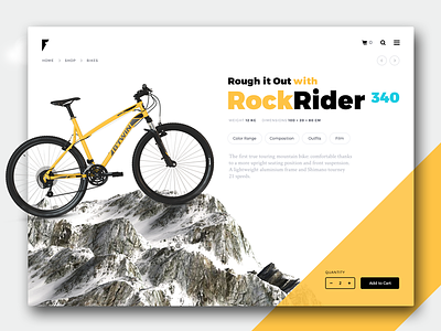 Banner for bicycle banner cart ecommerce product shopping shyama ui ux yellow