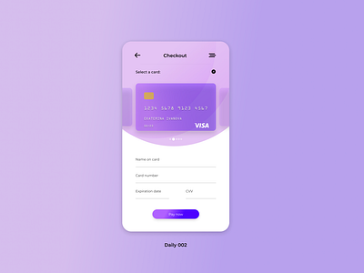 DailyUI 002 (Credit Card Checkout)