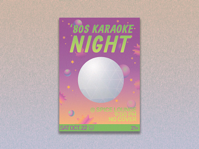 80s KARAOKE NIGHT ~ Digital Flyer design flyer illustration