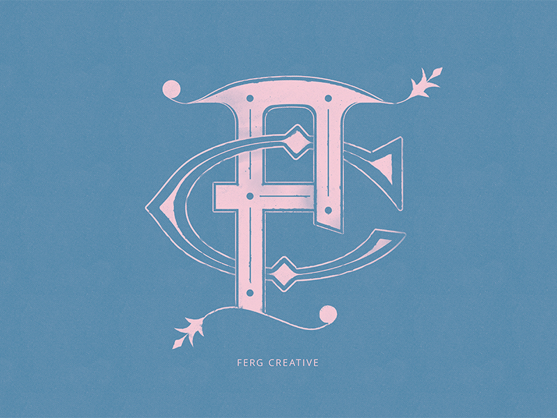 🙃 Classical Style Monogram Experiment ‘FC’ 🙂 badge blue illustration jacksonville monogram pink vector