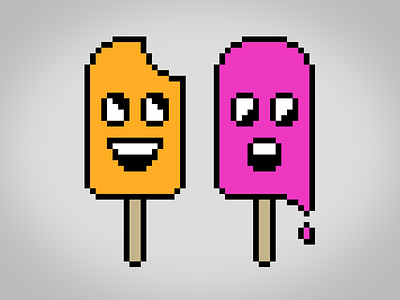 Pixel Popsicles illustration pixel art popsicles