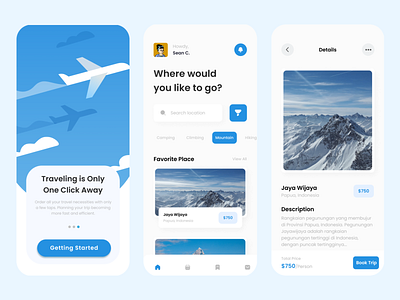 Traveling Mobile App application design mobile app ui ux