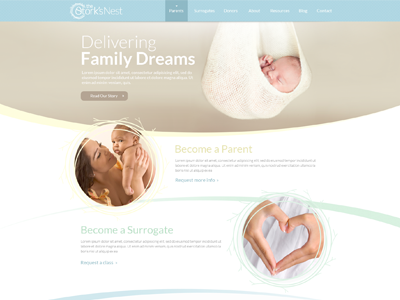 StorksNest baby circles clean cta design inbound marketing marketing spinweb surrogacy web design website