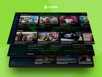 Rumble TV App app design figma tv ui ux