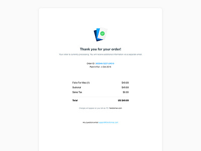 Daily UI 17 Email Receipt