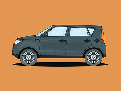 Kia flat illustration kia nostalgia