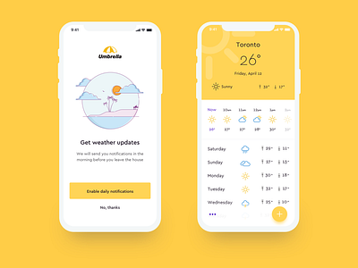 Weather App mobile ui umbrella ux weather app