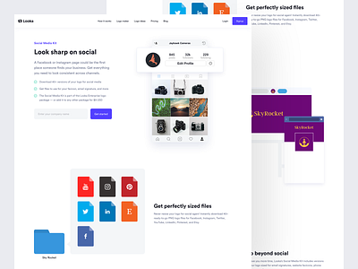 Looka - Social media brand clean design flat interface layout logojoy looka looka design ui ui design visual design website