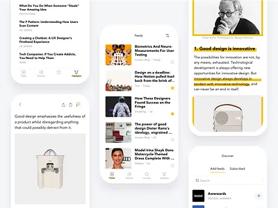 Focus app feed flat focused invision ios mobile prototype rss sketch ui ux
