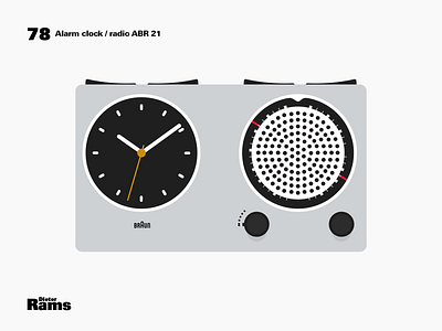 Clock Radio 1978 design flat illustration vector