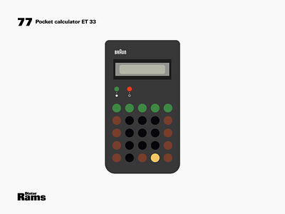 Pocket calculator ET 33 1977 design flat illustration vector