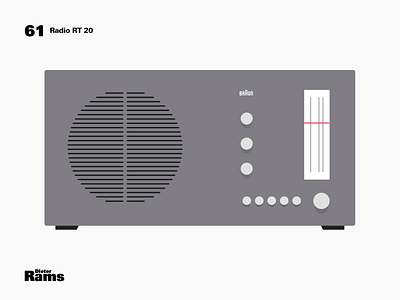 Radio RT 20 1961 design flat illustration vector