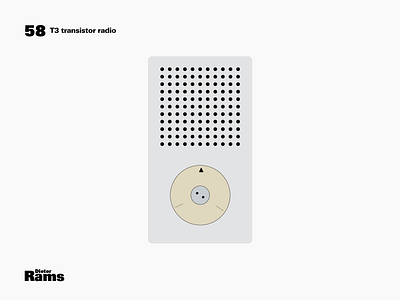 T3 Transitor radio 1958 design flat illustration vector