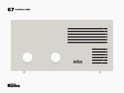 Lectron radio 1967 design flat illustration rams vector