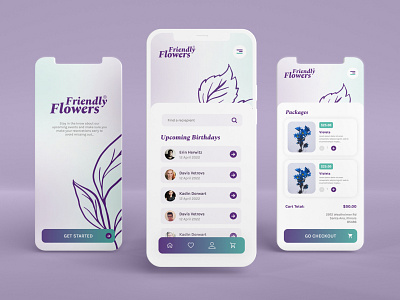 Friendly Flowers - Flower delivery service app branding ui
