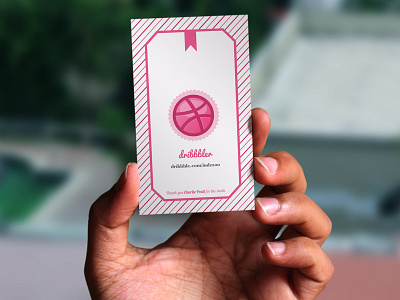 Dribbble debut first shot business card dribbble dribbbler indezoo invite mockup thank you