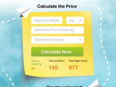 Price Calculator blue calci calculator colorful graphic green white yellow
