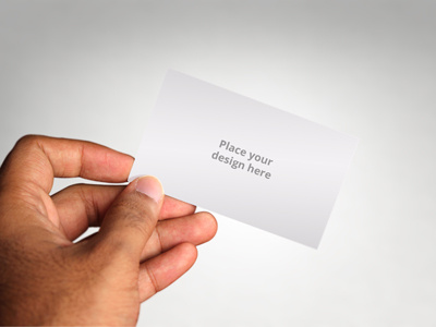 Realistic Business Card in Hand Mockup business card cards design download fingers hand mockup print real realistic