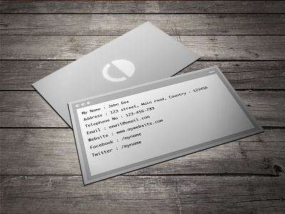 Free Command Coder Business Card business card clean command download free grey logo print programmer prompt shell