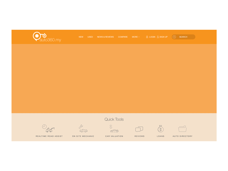 Auto animated web page animated animation auto automobile basic clean design minimalist orange simple web page