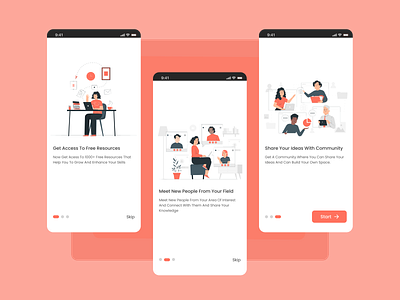 Community Application app design illustration ui ux