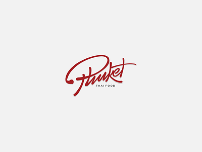Phuket design food logo p phuket red restaurant taste thai thailand