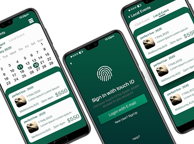 Events Booking booking app events app mobile app design mobile design mobile ui ticket booking
