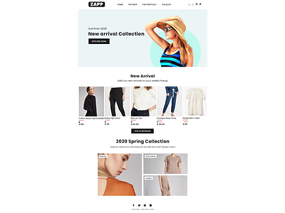 Home/Landing page - Fashion homepage design landing page design