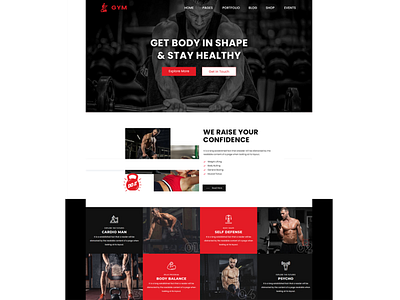 Home/Landing page - Fitness brand design brand identity branding homepage design landing design