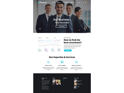 Home/Landing page - Finance brand design brand identity branding homepage design landing page design