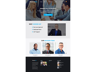 Home/landing page - Finance brand design brand identity branding homepage design landing page design