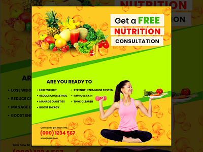 Instagram Ad. - Health & Nutrition instagram banner instagram post social media banner social media design
