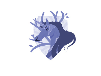 Blue Iris Unicorn horse illustration purple tapekingkong vector