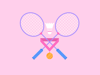 Badminton badminton blog illustration pink sport tapekingkong vector work