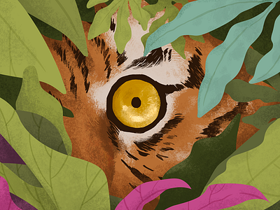 Eye of the Tiger illustration jungle leaves radityazayadi tiger