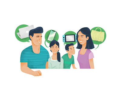 Impulsive family gadget illustration shopping website