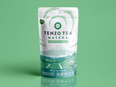 Tenzo Tea Packaging illustration