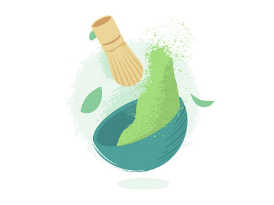 Matcha spot illustration for Tenzotea branding branding design illustration matcha spot illustration tenzotea vector