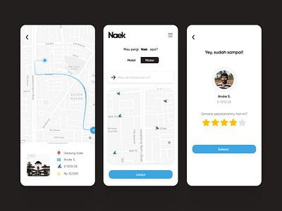 Naek (Ojek Online App) drive gojek grab ojekonline uber ui