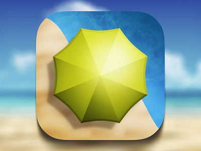 Beach iOS icon app beach design drawingart icon ios ios6 ios7 ipad iphone photoshop
