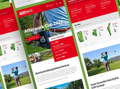 Red Golf Mobile clean design drawingart golf golf club golf course golfer golfing photoshop playing golf responsive ui ux web webdesign website
