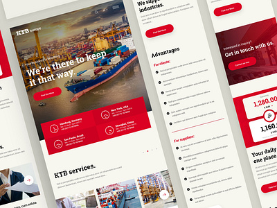 KTB Europe mobile clean design drawingart minimal mobile responsive transport ui ux web webdesign website