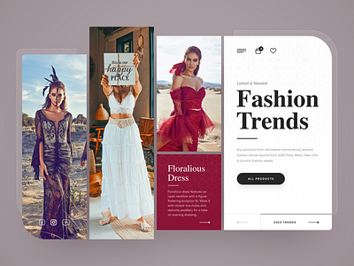 Fashion Trends adobexd clean design drawingart exploration fashion free freebie header photoshop responsive trends ui ux web webdesign website