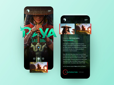 Raya Mobile adobexd cartoon concept design drawingart exploration iphone mobile movie raya responsive ui ux web website