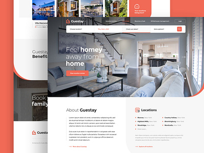 Rental Real Estate adobexd clean design drawingart realestate rent rental responsive ui ux web webdesign website