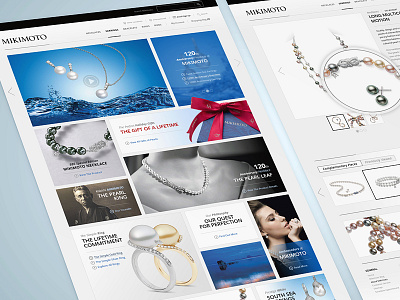 Mikimoto design drawingart ecommerce layout pearls photoshop responsive shop ui ux web website