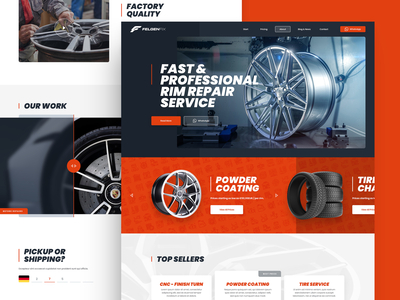 FelgenFix car design drawingart illustration powdercoating repair responsive rim ui ux web website wheel