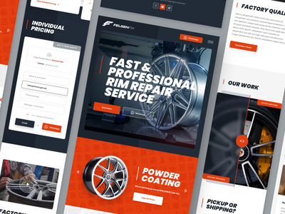 FelgenFix Mobile design drawingart powder powdercoating repair responsive rim tire ui ux web website wheel